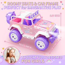 Load image into Gallery viewer, Pink Remote Control Car for Girls with Fog Mist &amp; Music, 1:16 RC Car with LED Lights for Kids, 2.4Ghz All Terrain SUV Truck
