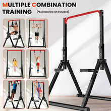 Load image into Gallery viewer, DOBESTS Power Tower Pull Up Bar Free Standing - Black Style 3 - Red Bar
