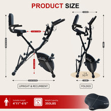 Load image into Gallery viewer, BARWING Stationary Exercise Bike for Home with App,5 IN 1 Foldable Indoor Cycling Bike App-XB01-Black
