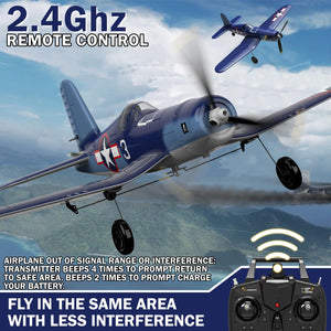 4 Channel RC Plane - Ready to Fly Aerobatic Aircraft, Easy Control for Beginners, F4U Corsair RC Airplane Best Gift for Kids