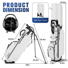 Load image into Gallery viewer, RIOROO 5 Way Golf Stand Bag with Full Length Dividers, Lightweight Golf Bag with Rain Cover, 6 Zippered Pockets &amp; Cooler Bag, Breathable Straps
