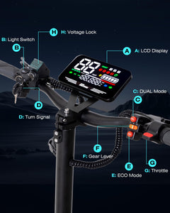 Electric Scooter for Adults with Seat, 60V 50MPH High Speed, 6000W Dual Motor 55Miles Long Range, 11'' Tubeless Tires