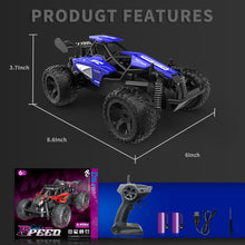 Load image into Gallery viewer, 1:16 Scale RC Car for Kids, 2.4GHz High-Speed Electric Monster Truck, 20km/h, Dual 1000mAh Rechargeable Batteries, All-Terrain Tires
