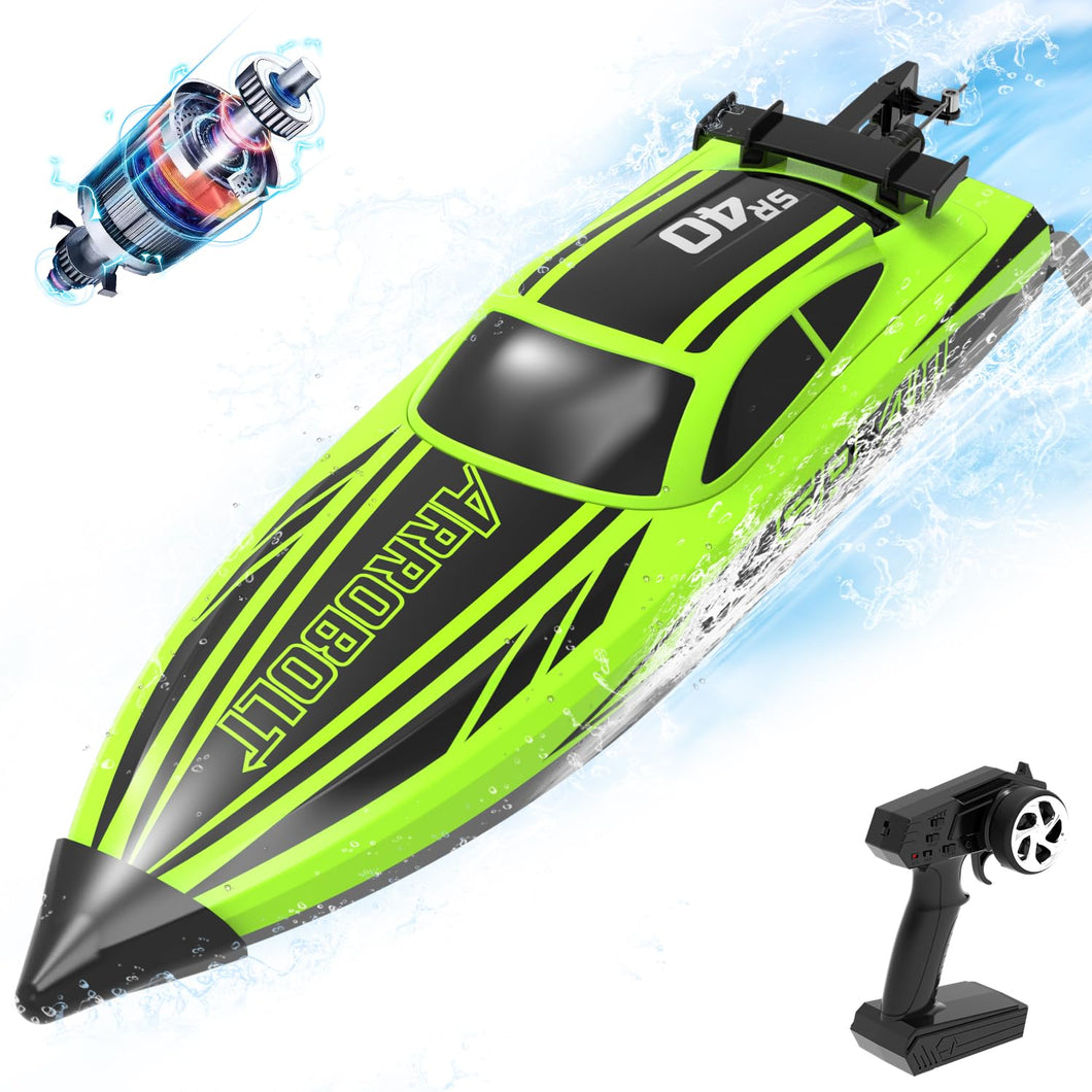Brushless RC Boats for Adults, 30+MPH Fast Remote Control Boat with 2 Rechargeable Batteries for Lakes, 30+ Mins