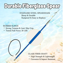 Load image into Gallery viewer, Vaktare Gud Hawaiian Sling Fishing Spear Set – Fiberglass Spearfishing Pole Spear with 3 Replaceable Stainless Steel Tips, Fish Line Holder, Sharpening Files, and Carry Bag
