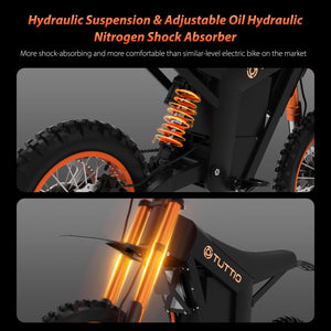 Electric Dirt Bike Teens Adults - 48V 21AH Electric Bicycle 14"/12" Fat Tire Off Road High Torque Mini E Motocross Motorcycle