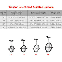 Load image into Gallery viewer, 16&quot; Inch Wheel Unicycle Leakproof Butyl Tire Wheel Cycling Outdoor Sports Fitness Exercise Health Silver
