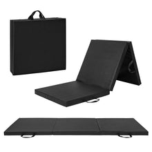 Load image into Gallery viewer, CAP Barbell Folding Exercise Mat – Durable, Anti-Tear, Thick Padding for Fitness, Aerobics, Gymnastics &amp; Home Workouts. 72"L x 24"W x 2"Thick. BLACK
