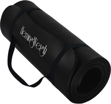 Load image into Gallery viewer, HemingWeigh 1 Inch Extra Thick Non Slip Yoga Mat - Exercise Mats for Home Workouts, Black (70"L x 23"W)
