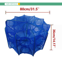 Load image into Gallery viewer, Portable Bait Traps Fishing Nets Foldable - Easy Use Hand Casting Bait Traps Cage Baits Cast Mesh Trap for Fishes, Shrimp, Minnow, Crayfish, Crab, Crawdad
