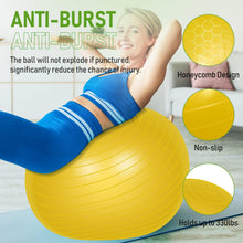 Load image into Gallery viewer, Leyndo 4 Pcs 26 Inch Yoga Exercise Ball Pilates Pregnancy Birthing Fitness Ball (Bright Color)
