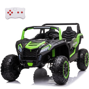 24V 10Ah 2-Seater Ride on Car for Big Kids, Ride on Toy with Remote Control, 4WD Battery Powered Electric Vehicle for Kids, Green