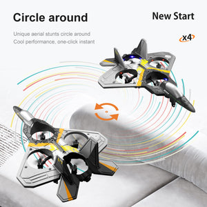 V17 Jet Fighter Stunt RC Airplane,V17 Remote Control Plane 2.4Ghz Foam RC Airplanes Helicopter quadcopter (Blue+2pcs Battery)