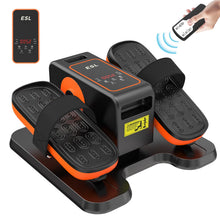 Load image into Gallery viewer, ESL Under Desk Elliptical - Portable Leg Exerciser with Pedal Strap for Seniors, Compact Seated Elliptical with Remote Control, LCD Display Electric Elliptical (New Black Style with 2 Pedal Straps)
