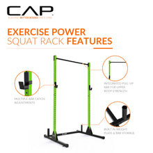 Load image into Gallery viewer, CAP Barbell Power Rack with Pull Up Bar &amp; Attachments -  Green
