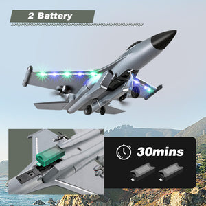 4DRC G1 RC Plane 2.4GHz 4 Channel 6-axis Gyro Stabilizer RTF Glider Aircraft Plane Jet Fighter Toys, Easy to Fly,2 Battery
