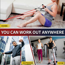 Load image into Gallery viewer, WHATAFIT Resistance Bands,Exercise Bands,Workout Bands with Handles,Door Anchor and Ankle Straps,5 Resistance Levels Fitness Bands,for Strength,Training, Physical Therapy, and Home Gym Equipment
