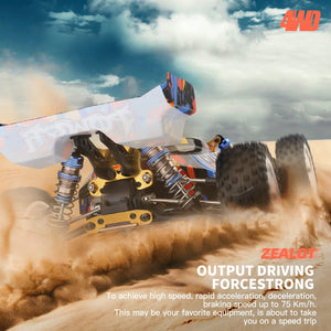 RC Cars, 1:12 Scale Remote Control Car, 4WD 75KM/H High Speed Racing Car, 2.4GHz All Terrain Off Road RC Truck