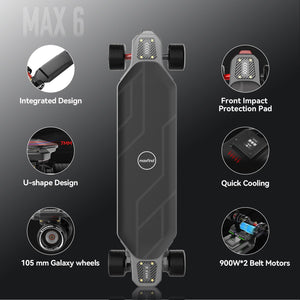 Electric Skateboard Longboard with Remote, 26Mph Top Speed,31Miles Range, 4 Speed Smooth Braking