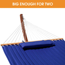 Load image into Gallery viewer, Lazy Daze Double Quilted Hammock with 13 ft Curved Steel Wood Grain Stand
