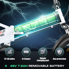 Load image into Gallery viewer, 20&quot; Folding Electric Bike 500W Ebikes for Adults, Adult Electric Bicycles with 48V Removable Battery
