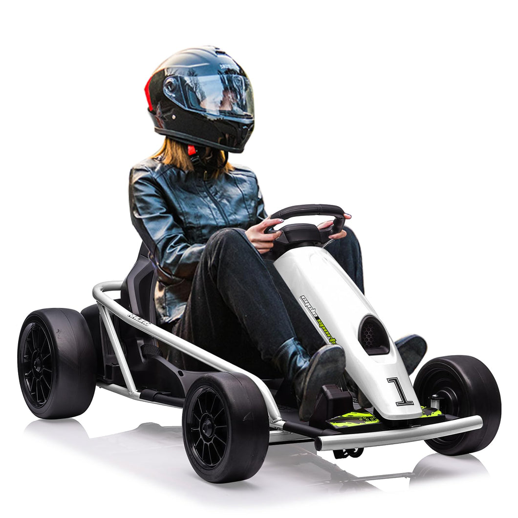 24V 9Ah Kids Ride On Go Kart Toy, High Speed 8MPH Drifting Car with Powerful Motors, Large Seat, Slow Start Function, High/Low Speed