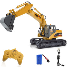 Load image into Gallery viewer, Remote Control Excavator RC Construction Vehicles 15 Channel 2.4G Full Function Digger Toys with Metal Shovel Sound and Lights
