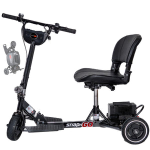 Three Wheel Portable Mobility Scooter for Adults - Aircraft-Grade Aluminum, Top Speeds of 5 mph & 13-Mile Range - Folding & Foldable Scooter