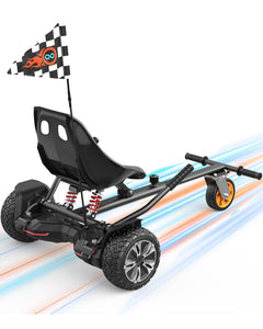 8.5 inch All Terrain Off Road Hoverboard with Bluetooth Speakers and LED Lights & K2 Hoverboard Go Kart Attachment for Kids & Adults