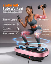 Load image into Gallery viewer, Vibration Plate Exercise Machine for Weight Loss and Lymphatic Drainage - 330lb Vibrating Platform for Home Gym Workout, Full Body Shaker Pilates Equipment with 2 Bands for Women and Men - Pink
