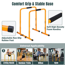 Load image into Gallery viewer, OLIXIS Dip Bar, Adjustable Heavy Duty Dip Bar Station - Yellow

