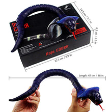 Load image into Gallery viewer, RC Snake Infrared Remote Control Cobra Fake Realistic Naja Animal Crawling Vehicle Scary Trick (Blue)
