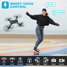 Load image into Gallery viewer, Drone with 1080P Camera for Beginners and Adults, Foldable Remote Control Quadcopter with Voice Control, Gestures Selfie, Altitude Hold
