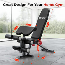 Load image into Gallery viewer, Eryntix Adjustable Workout Bench, 1600LBS Heavy-Duty Weight Bench with Leg Extension/Curl, Preacher Pad, 7-Position Incline/Decline/Flat, ISCC PLUS Certified for Home Gym Full Body Strength Training (Black, M1 Pro)
