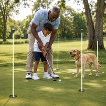 Load image into Gallery viewer, Purchase Green 30 in Golf Flag Pole, Metal Ball Retriever Base, 3-Pack
