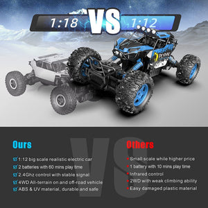1:12 Large Remote Control car for Boys Kids with Lifting Function,4WD RC Cars Electric Monster Truck Toy Gifts 4X4 Off-Road (Blue)