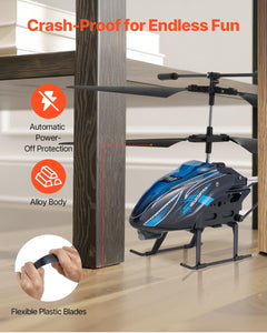 RC Helicopter, 2.4GHz Flying Remote Control Helicopter, 3.5 Channel RC Airplane for Kid, 16 Mins Flight Time, Altitude Hold, One-Key Takeoff/Landing