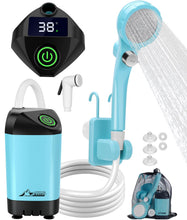 Load image into Gallery viewer, WADEO Portable Shower Camping Shower Outdoor Camp Shower Pump, Electric Rechargeable Portable Camping Shower, Powered by Rechargeable Battery for Camping, Hiking, Traveling
