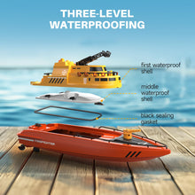Load image into Gallery viewer, Remote Control Boat, Big RC Boat Firefighter for Kids 8-12 with 40 Mins Run Time (2 Batteries), One-Key Water Spary, 15 km/h High Speed
