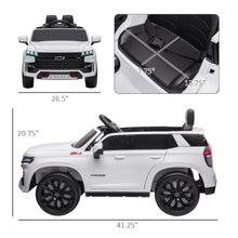 Load image into Gallery viewer, Chevrolet Tahoe Licensed Kids Ride on Car, 12V Battery Powered Kids Electric Car with Remote Control, White
