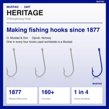 Load image into Gallery viewer, Mustad 3407 O'Shaughnessy Forged Saltwater Hook DuraTin Size 7/0 100-Pack
