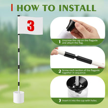 Load image into Gallery viewer, Burbell Golf Flag Stick 6ft, 3 Set Putting Green Flags, White
