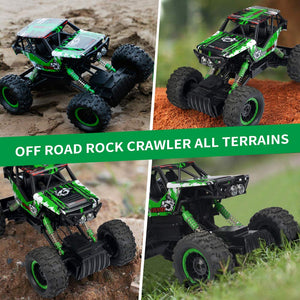 E 1:12 Scale Large Remote Control Car Monster Trucks for Boys with Head Lights 4WD Off All Terrain RC Car