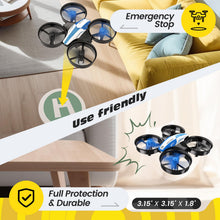 Load image into Gallery viewer, Holy Stone Mini Drone for Kids and Beginners RC Nano Quadcopter Indoor Small Helicopter Plane with Auto Hovering, 3D Flips, Headless Mode and 3 Batteries, Great Gift Toy for Boys and Girls, HS210 Blue
