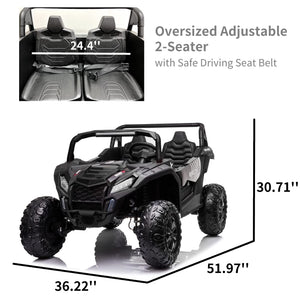 2025 24V 4WD 10Ah XXL Kids Ride On UTV with Parents Remote Control, 4X4 Off-Road Battery Powered Electric Toy Car, Black