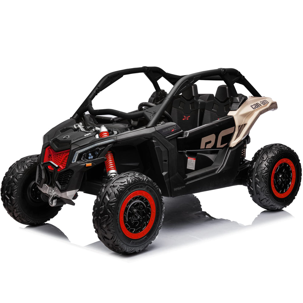 Maverick X3 24V Kids UTV 2 Seater Ride On Car with Remote Control 4WD Off-Road Buggy SxS Electric Vehicle, Black