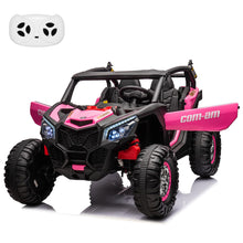 Load image into Gallery viewer, 24V 2 Seater Kids Ride on UTV Car w/Remote Control, 4WD Powerful Electric Vehicle with 4x75W Motors, 4 Shock Absorbers, Pink
