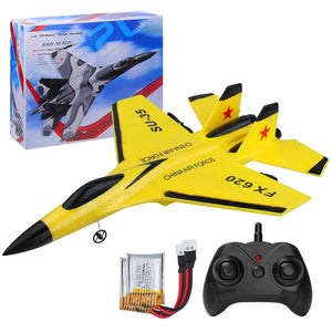 RC Airplane 2CH RC Plane Ready to Fly 2.4GHz Remote Control Plane SU35 RC Jet Easy to Fly Airplane Toys（Yellow