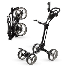 Load image into Gallery viewer, Qwik-Fold - 4-Wheel Golf Push Cart - Black/Charcoal
