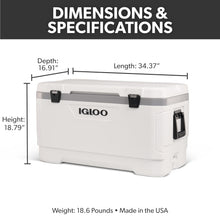 Load image into Gallery viewer, Igloo Marine Ultra 100 Qt Latitude Hard Cooler, White
